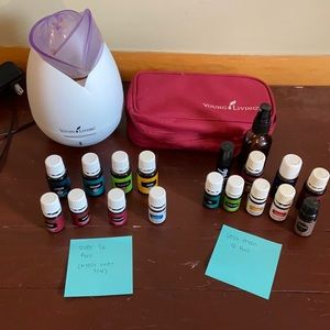 Young living diffuser and lot of 15 oils- USED